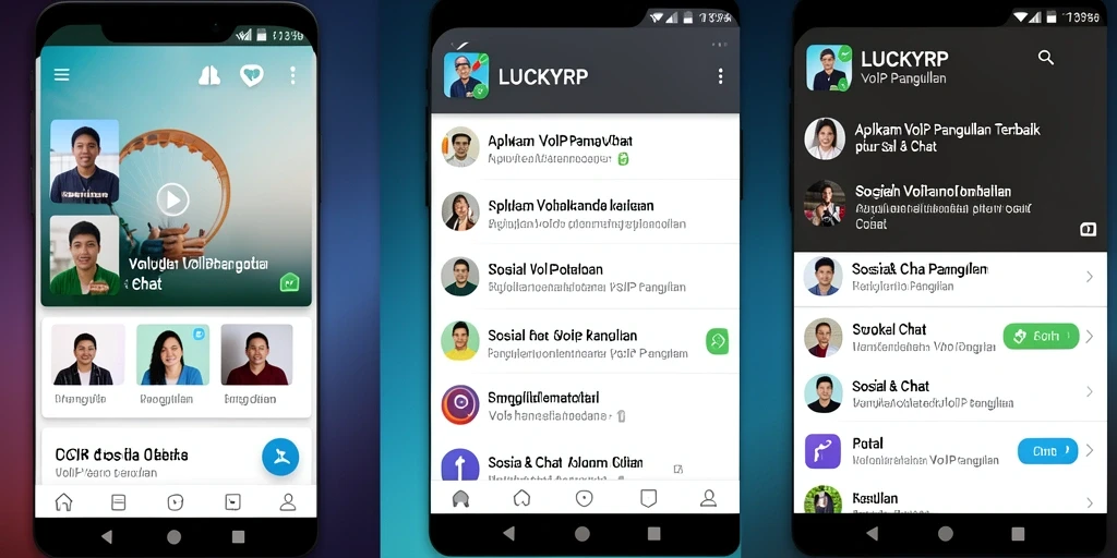 Tampilan antarmuka LUCKYRP untuk VoIP Panggilan yang ramah pengguna.