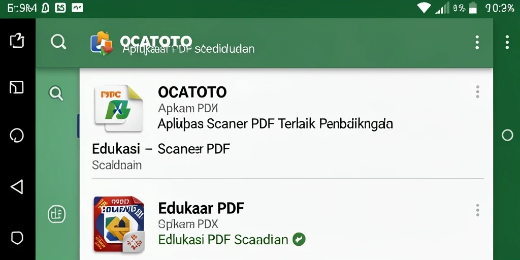 Tampilan antarmuka aplikasi OCATOTO dengan fungsi Scanner PDF yang intuitif.