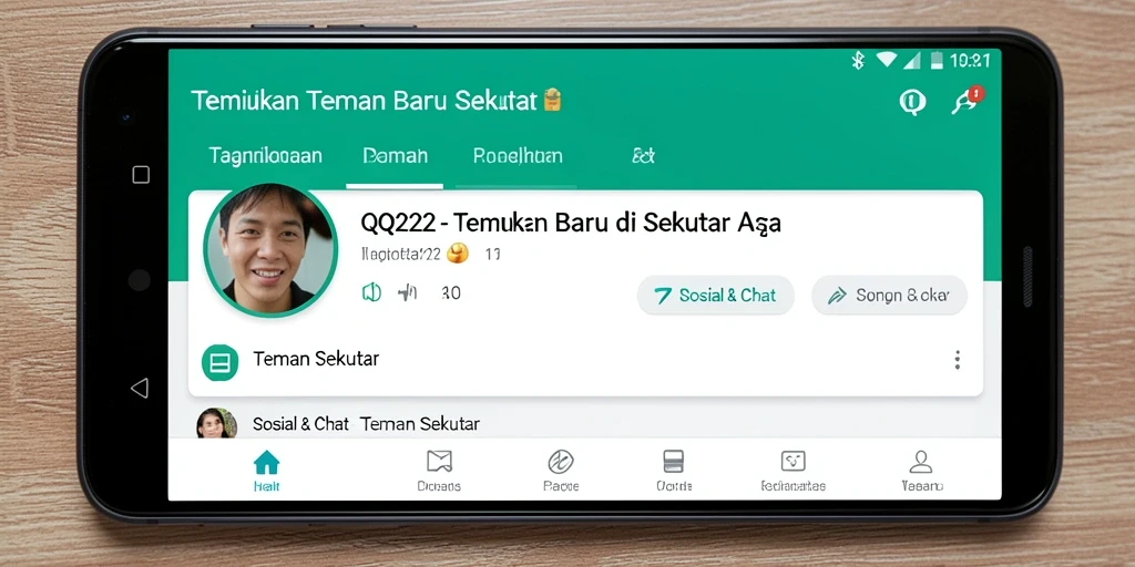 Tampilan antarmuka QQ222 yang bersih dan mudah digunakan.