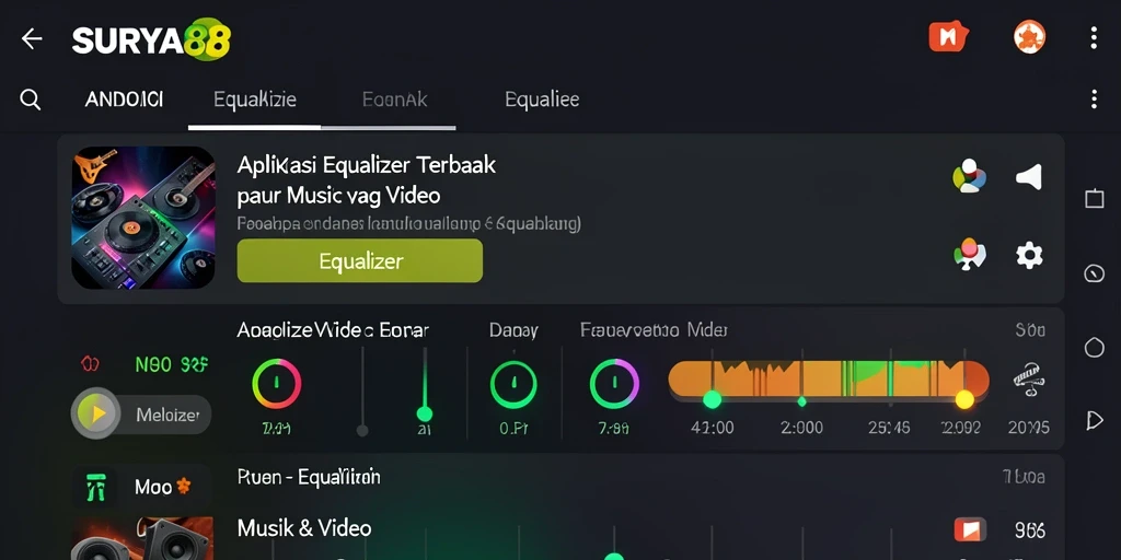 Antarmuka SURYA88 yang menarik dan mudah digunakan untuk pengaturan Equalizer.