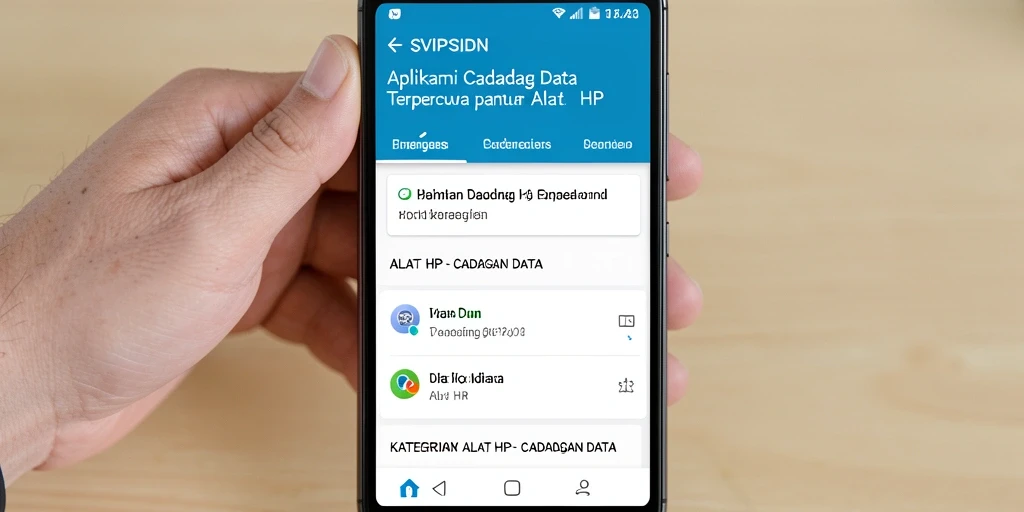 Antarmuka aplikasi SVIPSIDN untuk cadangan data yang praktis dan efisien.