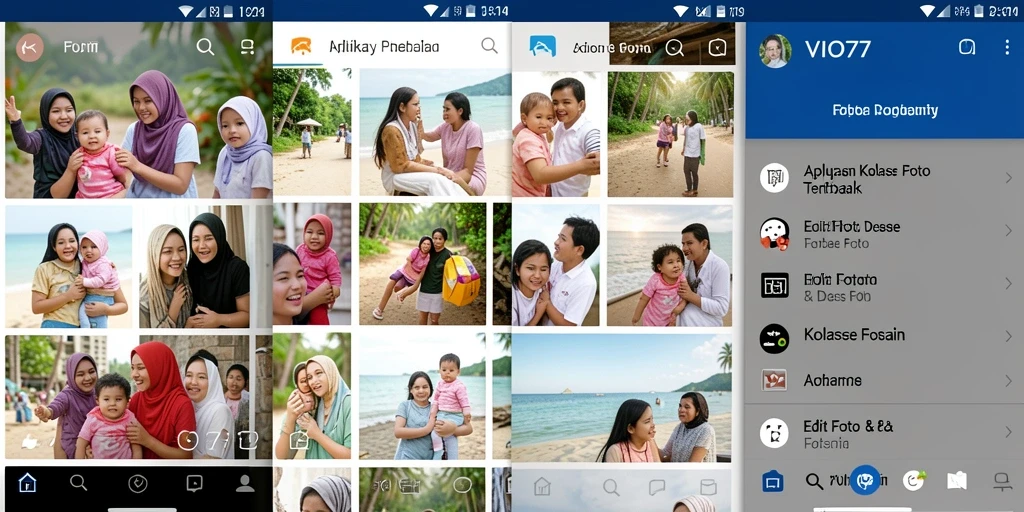 Tampilan antarmuka VIO77 untuk kolase foto yang menarik.
